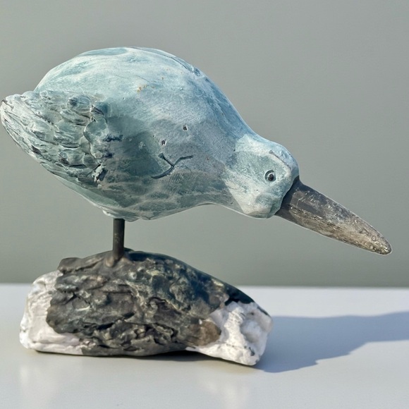 Set of two handmade sandpipers, American folk art, excellent condition - Picture 8 of 8